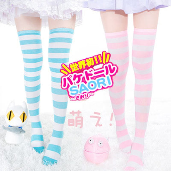 Knee high Striped Kawaii  Lolita Socks