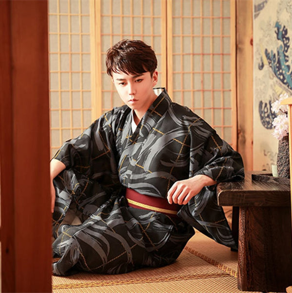 Traditional Japanese Men's Kimono Yukata 3