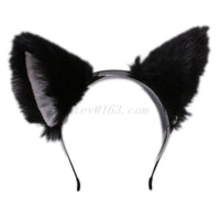 Long Furry Animal Cat Ears Headband  Kawaii Lolita Fashion