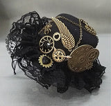 Steampunk Victorian Gears Mini Top Hat With Gear Glasses