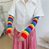 Pride Elbow Length Fingerless Arm Sleeves